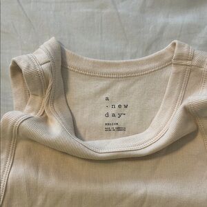 a new day Cream Ribbed Scoop Tank